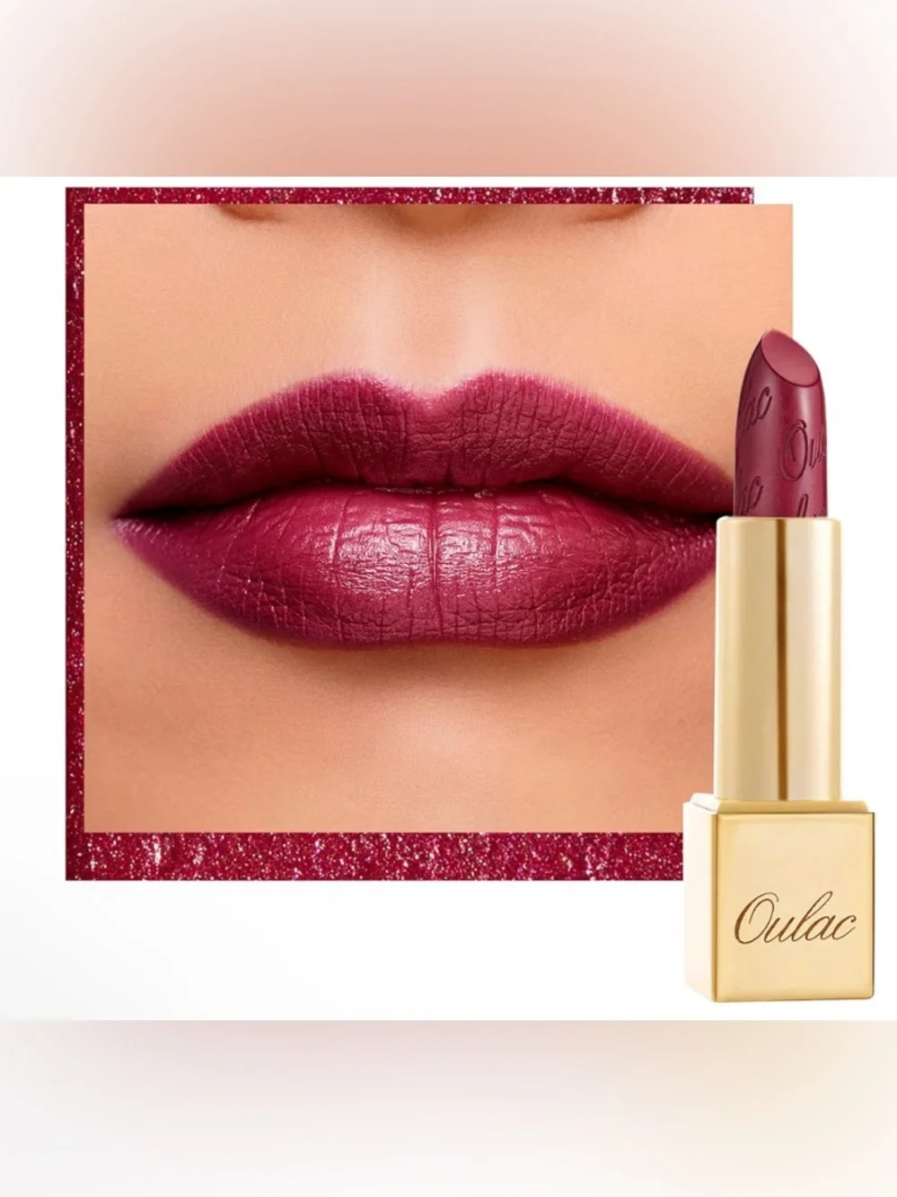 OULAC Metallic Shine Lipstick, Wine Red, One Last Kiss (14) NIP